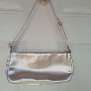 Y2k Victoria secret silver small shoulder bag purse adjustable strap